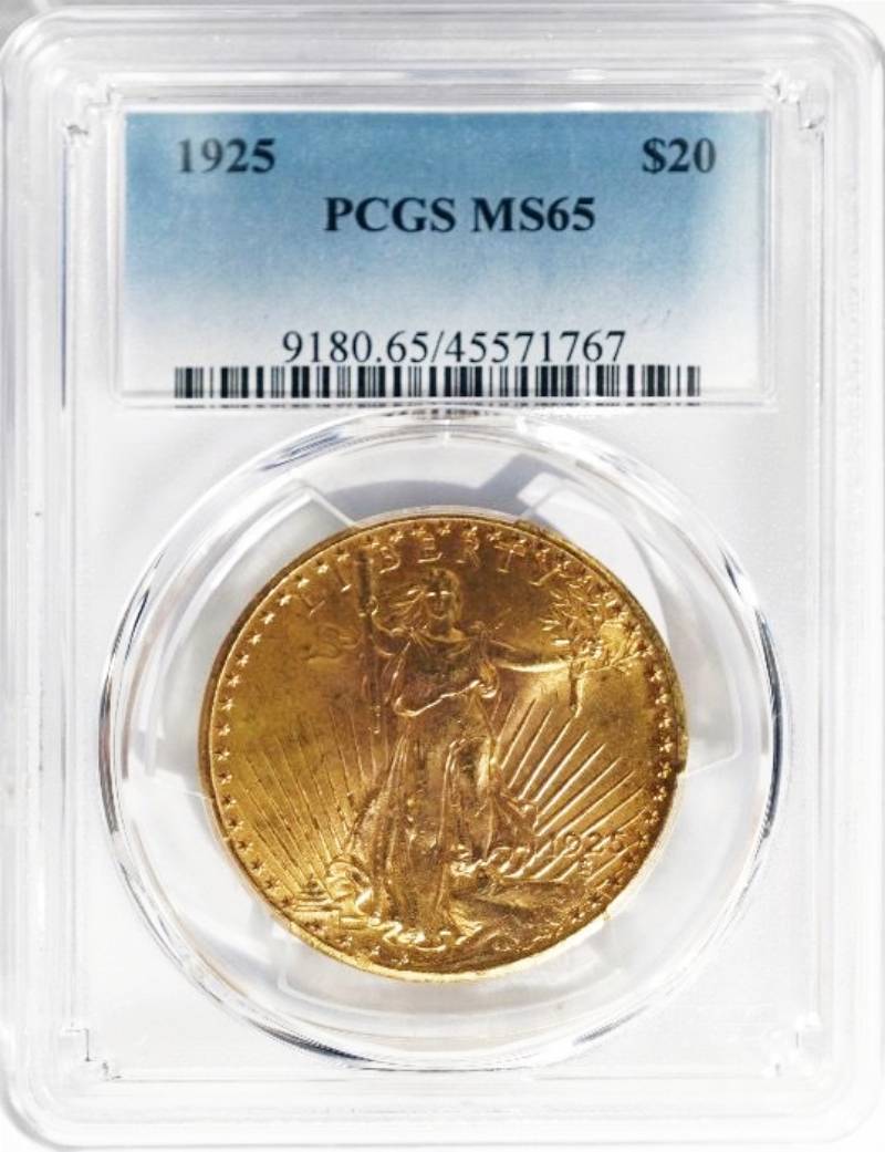 1925 PCGS MS65 $20 Saint Gaudens
